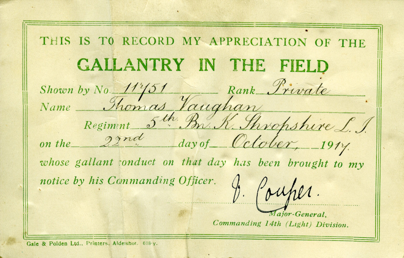 Gallantry in the Field card